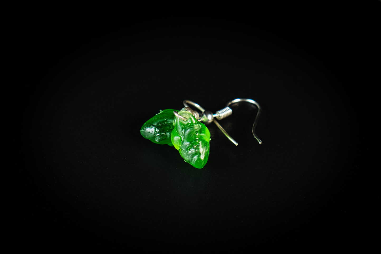 HEART Earrings in Gravity-Green