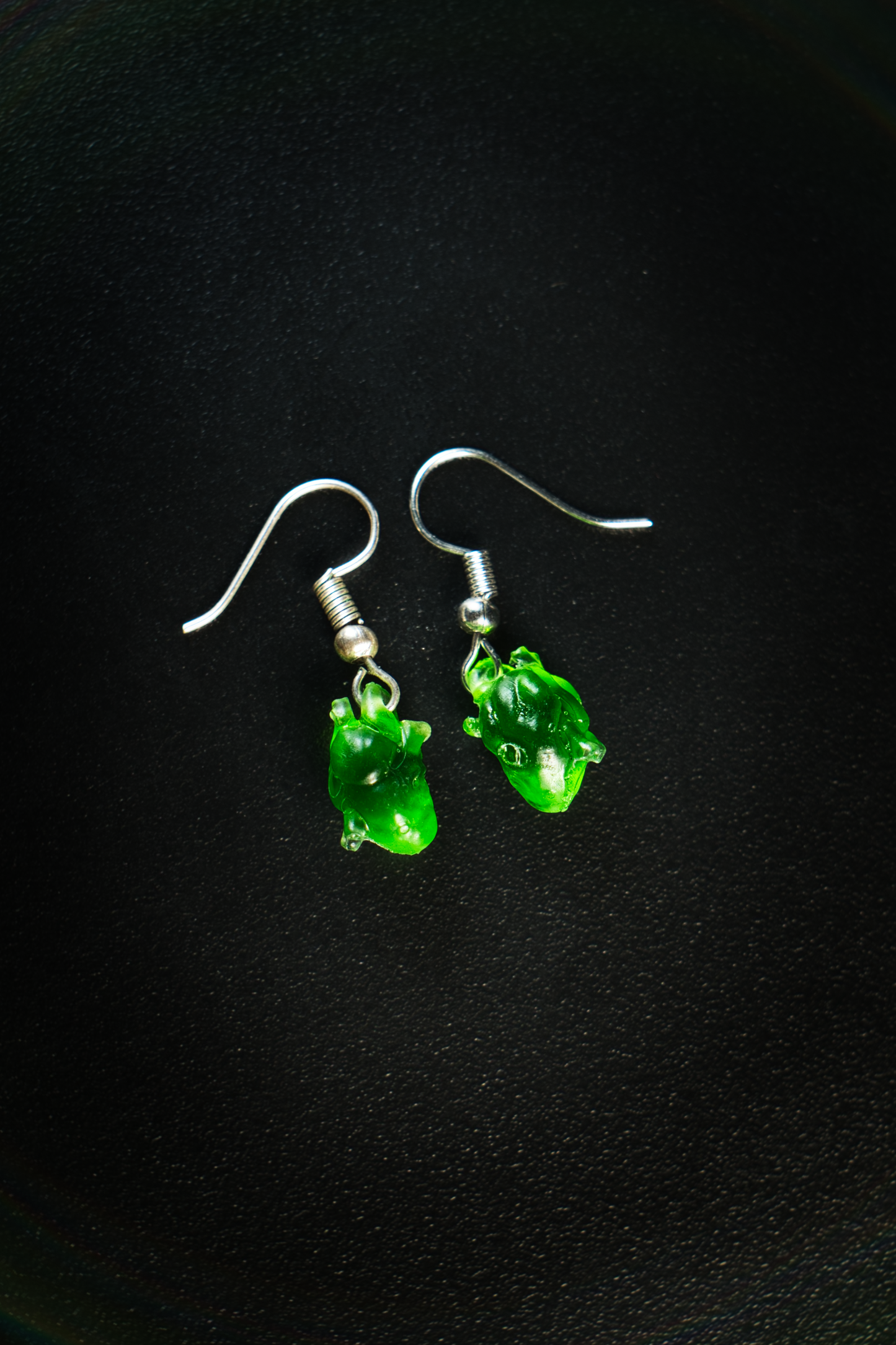 HEART Earrings in Gravity-Green