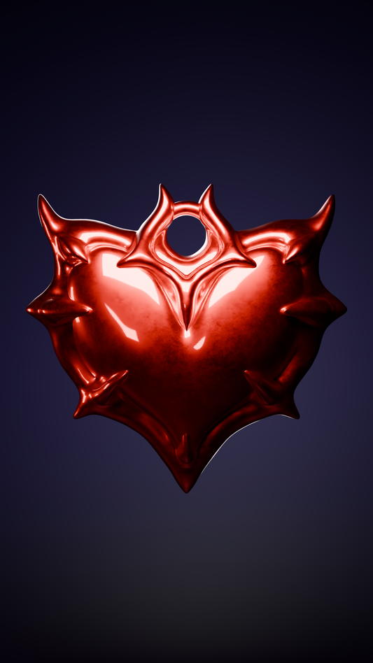 COSMIC HEART Pendant Necklace in Cosmic-Red and Crystal-Blue