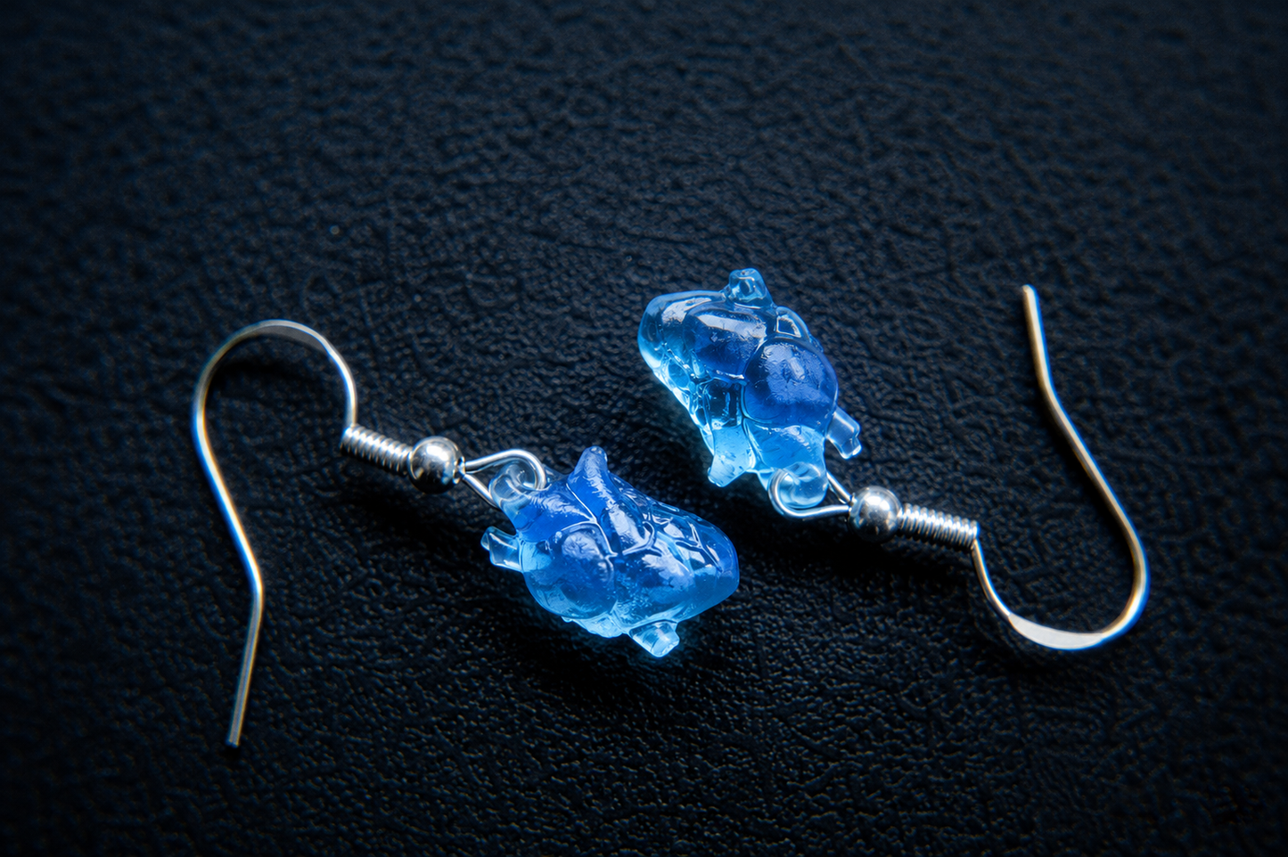 HEART Earrings in Cosmic-Red and Crystal-Blue
